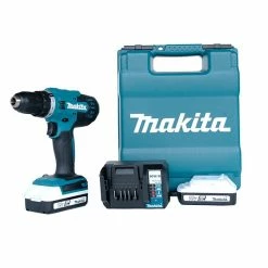 Best deal 🔥 Perceuse-visseuse à percussion Makita 18V + 2 batteries lithium 1.5 Ah + chargeur + Mallette DF488D002 ❤️