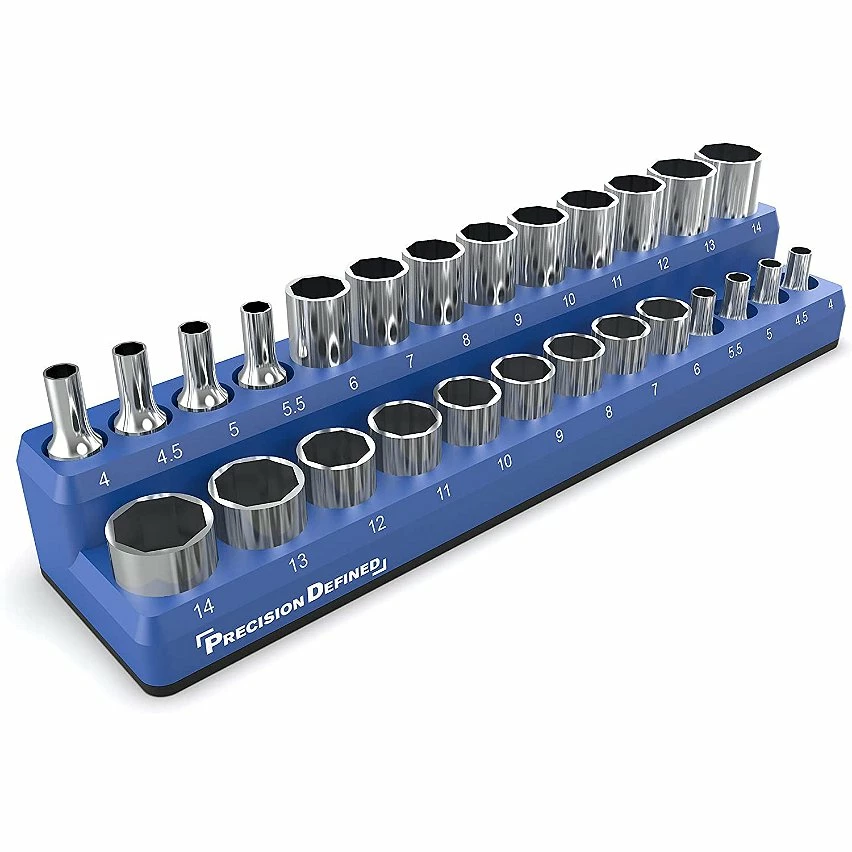 Coupon ⌛ Precision Defined Porte-Douilles Magnétique, MÉTRIQUE, 26 Douilles (1/4 pouce (Métrique), Bleu) ✔️ 2 Coupon ⌛ Precision Defined Porte-Douilles Magnétique, MÉTRIQUE, 26 Douilles (1/4 pouce (Métrique), Bleu) ✔️ – Image 2