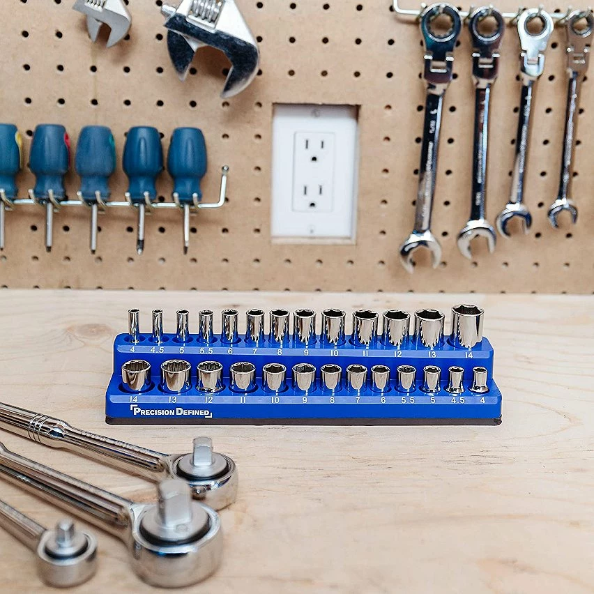 Coupon ⌛ Precision Defined Porte-Douilles Magnétique, MÉTRIQUE, 26 Douilles (1/4 pouce (Métrique), Bleu) ✔️ 5 Coupon ⌛ Precision Defined Porte-Douilles Magnétique, MÉTRIQUE, 26 Douilles (1/4 pouce (Métrique), Bleu) ✔️ – Image 5