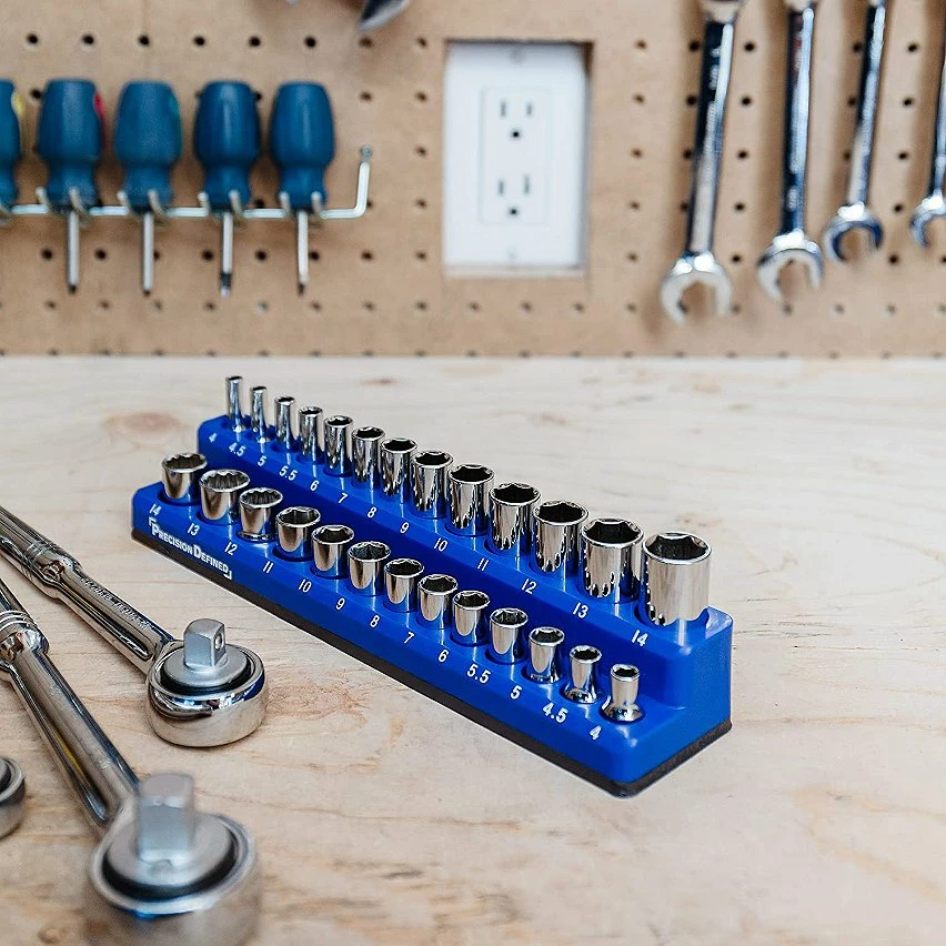 Coupon ⌛ Precision Defined Porte-Douilles Magnétique, MÉTRIQUE, 26 Douilles (1/4 pouce (Métrique), Bleu) ✔️ 6 Coupon ⌛ Precision Defined Porte-Douilles Magnétique, MÉTRIQUE, 26 Douilles (1/4 pouce (Métrique), Bleu) ✔️ – Image 6