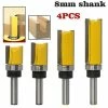 Deals 👍 Tophomer Fraise à copier défoncer,4PCS fraise droite queue 8 mm de copiage serie,pour faire à la main un tiroir ou autre travail du bois ✨