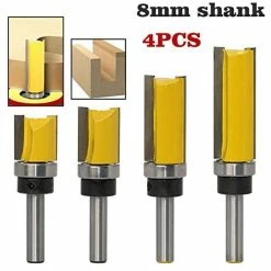 Deals 👍 Tophomer Fraise à copier défoncer,4PCS fraise droite queue 8 mm de copiage serie,pour faire à la main un tiroir ou autre travail du bois ✨