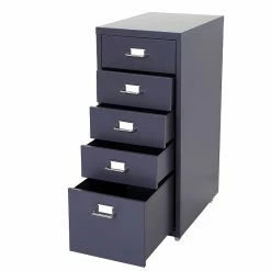 Brand new 🔔 Décoshop26 Caisson à tiroirs meuble de rangement bureau sur roulettes 69x28x41cm 5 tiroirs acier gris foncé 04_0004358 💯 -Pas Cher Facom Magasin 3000447932695 4