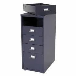 Brand new 🔔 Décoshop26 Caisson à tiroirs meuble de rangement bureau sur roulettes 69x28x41cm 5 tiroirs acier gris foncé 04_0004358 💯 -Pas Cher Facom Magasin 3000447932695 5