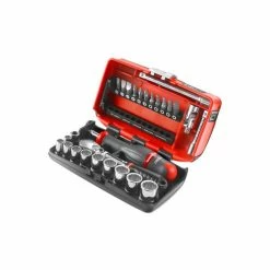 Promo 😍 Coffret de douilles et embouts FACOM - 1/4 - 12 pans - 25 pcs - RL.NANO112 👏