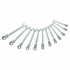 Brand new 👍 SAM OUTILLAGE - Jeu De 12 Clés Mixtes A Cliquet Articulees ❤️