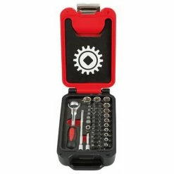 Best Sale 🧨 MOB - Coffret box 1/4'' 46 pieces 6 pans cliquet tate rotative - Réf : 9416046101 👏