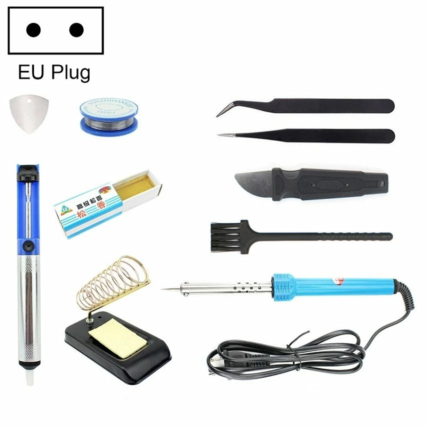 New 🌟 Wewoo JF-8122 Set d'outils de fer à souder 11 en 1 60W, prise UE, tension: 220V 🎉 1 New 🌟 Wewoo JF-8122 Set d'outils de fer à souder 11 en 1 60W, prise UE, tension: 220V 🎉