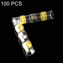 Discount ⌛ Wewoo 100 PCS AWG12-10 4-6mm joint thermorétractable connecteurs de fil bout à bout bornes jaunes à souder manchon (jaune) 🌟
