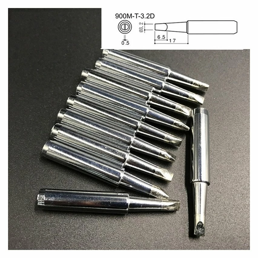 Flash Sale 🎉 Wewoo 10 bouts de fer à souder de soudure électrique sans plomb, type D, type PCS 900M-T-3.2D ❤️ 1 Flash Sale 🎉 Wewoo 10 bouts de fer à souder de soudure électrique sans plomb, type D, type PCS 900M-T-3.2D ❤️