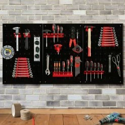 Coupon ❤️ IDMARKET Panneau mural perforé en acier 120 x 60 cm porte-outils avec 17 accessoires ⌛ 10 Coupon ❤️ IDMARKET Panneau mural perforé en acier 120 x 60 cm porte-outils avec 17 accessoires ⌛ -Pas Cher Facom Magasin 3662897032709 4