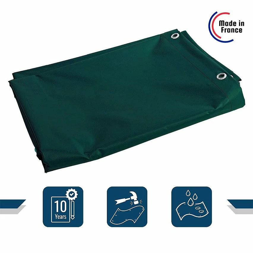 Hot Sale 🧨 TECPLAST Bâche de Protection 5x6 m 680MU Verte - Qualité 10 ans - Bâche PVC étanche - Résistance Anti-UV - Made in France 🧨 2 Hot Sale 🧨 TECPLAST Bâche de Protection 5x6 m 680MU Verte - Qualité 10 ans - Bâche PVC étanche - Résistance Anti-UV - Made in France 🧨 – Image 2