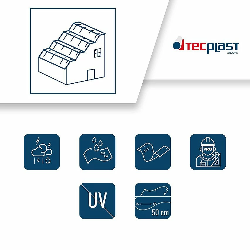 Wholesale 😉 TECPLAST Bâche Toiture 3x5 m 250TO Verte et Marron - Haute Performance - Bâche d'étanchéité pour Couvreur et Charpentier ❤️ 3 Wholesale 😉 TECPLAST Bâche Toiture 3x5 m 250TO Verte et Marron - Haute Performance - Bâche d'étanchéité pour Couvreur et Charpentier ❤️ – Image 3