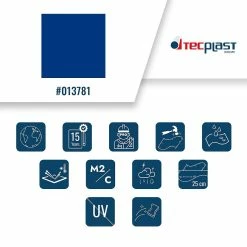 Coupon 😍 TECPLAST Bâche de Chantier 3x5 m Ignifugée M2 680TO2 Bleue - Qualité 15 ans - Bâche étanche pour Travaux - Made in France 🤩 -Pas Cher Facom Magasin 3663936005210 3 8