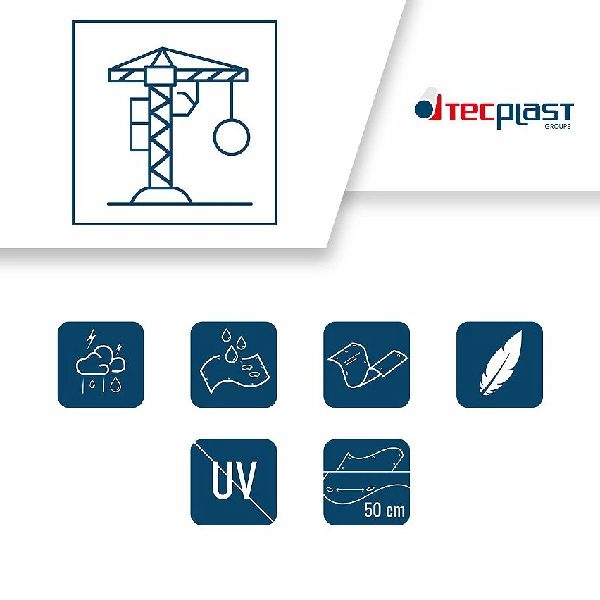 Best Pirce 🛒 TECPLAST Bâche de Chantier 4x5 m 150CH Bleue et Verte - Haute Qualité - Bâche de protection imperméable pour Travaux 🎁 3 Best Pirce 🛒 TECPLAST Bâche de Chantier 4x5 m 150CH Bleue et Verte - Haute Qualité - Bâche de protection imperméable pour Travaux 🎁 – Image 3