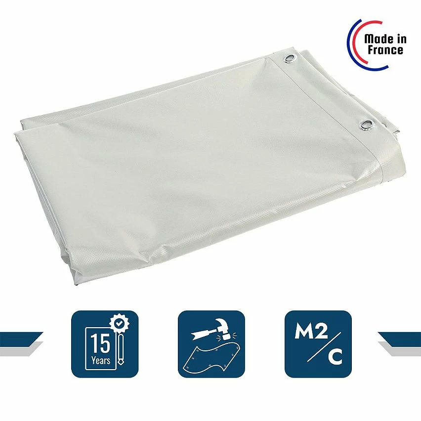 Hot Sale 🌟 TECPLAST Bâche de Protection 8x9 m Ignifugée M2 680MU2 Blanche - Qualité 15 ans - Bâche étanche Anti-Chaleur - Made in France 💯 2 Hot Sale 🌟 TECPLAST Bâche de Protection 8x9 m Ignifugée M2 680MU2 Blanche - Qualité 15 ans - Bâche étanche Anti-Chaleur - Made in France 💯 – Image 2