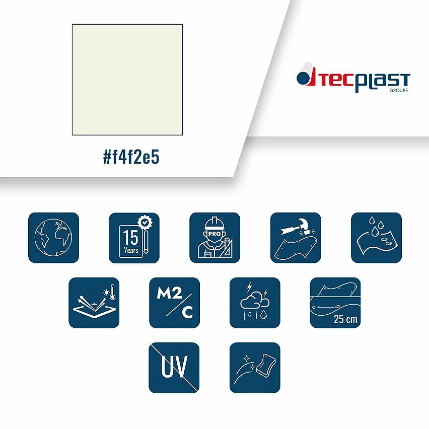 Outlet 😍 TECPLAST Bâche de Chantier 6x8 m Ignifugée M2 680TO2 Blanche - Qualité 15 ans - Bâche étanche pour Travaux - Made in France ✔️ 3 Outlet 😍 TECPLAST Bâche de Chantier 6x8 m Ignifugée M2 680TO2 Blanche - Qualité 15 ans - Bâche étanche pour Travaux - Made in France ✔️ – Image 3