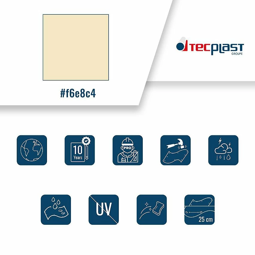 Budget ⌛ TECPLAST Bâche de Protection 5x6 m 680MU Ivoire - Qualité 10 ans - Bâche PVC étanche - Résistance Anti-UV - Made in France ✨ 3 Budget ⌛ TECPLAST Bâche de Protection 5x6 m 680MU Ivoire - Qualité 10 ans - Bâche PVC étanche - Résistance Anti-UV - Made in France ✨ – Image 3