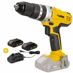 Deals ✨ Perceuse sans fil 20V + 2 Batteries Lithium 2AH + Chargeur Rapide VITO EGO LI 🔔