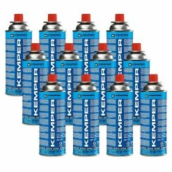 Hot Sale 😍 Pack de 12 Bouteilles de gaz Cartouche gaz KEMPER 220g butane UN2037 Bonbonne pour appareils à gaz 🎉