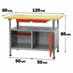 Coupon 😀 Ribimex Etabli métal plateau bois 60 x 120 😍 -Pas Cher Facom Magasin 3700194415679 3