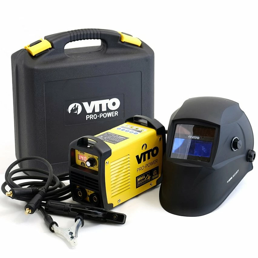 Promo ✨ Poste à souder inverter VITO 140 + Cagoule LCD VITO 9/13 + Lot 12 électrodes Acier Ø 2.5mm 🤩 1 Promo ✨ Poste à souder inverter VITO 140 + Cagoule LCD VITO 9/13 + Lot 12 électrodes Acier Ø 2.5mm 🤩