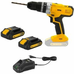 Promo ⭐ Perceuse Visseuse sans fil 20V VITOPOWER + 2 batteries 2.0 Ah + 1 Chargeur rapide 🧨