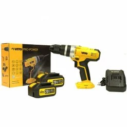 Cheapest 🔔 Perceuse Visseuse sans fil 20V VITOPOWER + 2 batteries 4.0 Ah + 1 Chargeur rapide ✔️ -Pas Cher Facom Magasin 3701107720606 5