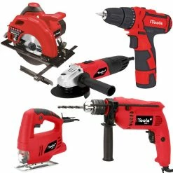 Outlet 👏 Pack 5 outils ITOOLS meuleuse + perceuse + visseuse + scie circulaire + scie sauteuse et Boite à outils Itools 18' 😀