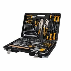 Outlet 🔥 Malette à outils 119 pièces LUXE MIXTE VITO Professionnelle Chrome vanadium Boite à outils Finition chromée satinée 🎉