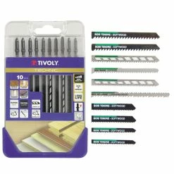 Budget 🎉 Lames de scie Sauteuse X 10 TIVOLY Bois durs, tendres et Mélaminés Attache standard type T Coffret de 10 pièces 🥰