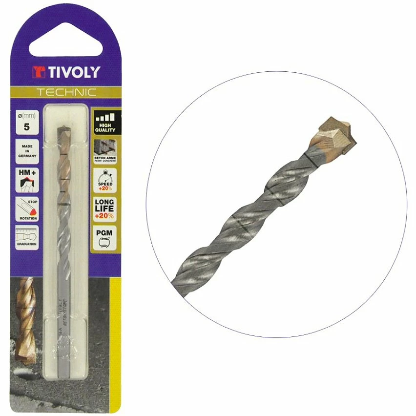 Brand new 👏 Foret béton et pierre Ø5mm TIVOLY AUTO-CENTRE Perçage rapide sans dérapage Pointe Carbure- Graduations pour précision ✨ 1 Brand new 👏 Foret béton et pierre Ø5mm TIVOLY AUTO-CENTRE Perçage rapide sans dérapage Pointe Carbure- Graduations pour précision ✨