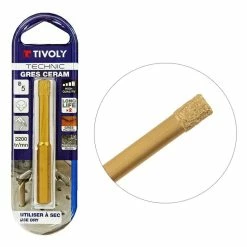 Coupon 🎁 Foret grès Céramique Ø5mm TIVOLY Couronne diamantée brasée haute température SANS EAU ✨