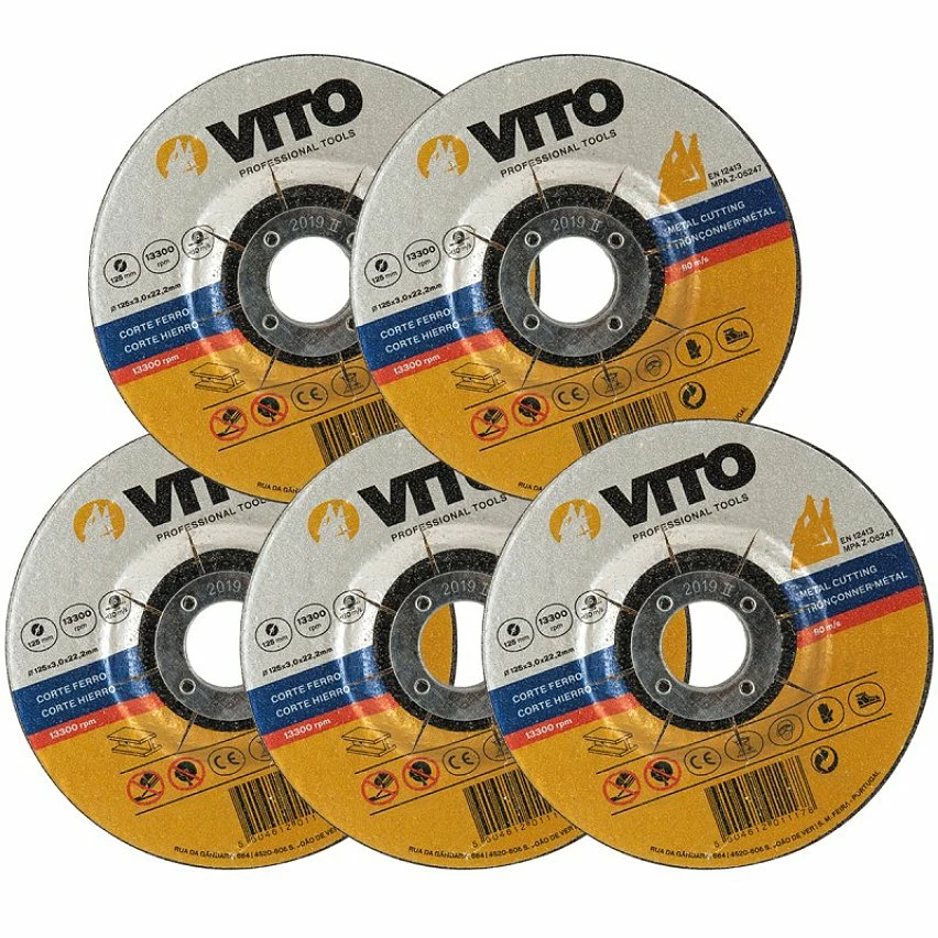Brand new 🎁 Lot de 5 disques à tronçonner 125mm VITO METAL Alésage 22,2mm Usage intensif 👍 1 Brand new 🎁 Lot de 5 disques à tronçonner 125mm VITO METAL Alésage 22,2mm Usage intensif 👍