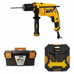 Cheap ⭐ Perceuse à percussion 600W VITO + Coffret à outils 50 pièces + Boîte à outils VITO 👍