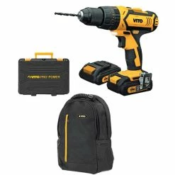 Best reviews of ✔️ Perceuse visseuse sans fil 18V VITO + 2 batteries Lithium 2.0 Ah 18 accessoires + Sac à dos VITO + Mallette ⌛