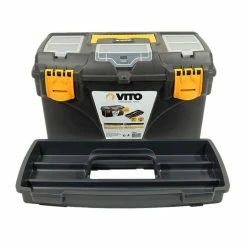 Flash Sale 💯 Perceuse à percussion 1050W VITO + Coffret 50 pièces Forets et embouts + Boite à outils 18" ⌛ -Pas Cher Facom Magasin 3701107756193 5