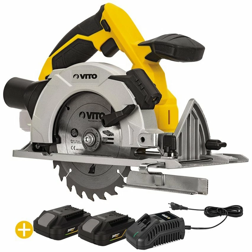 Deals 🔥 Scie Circulaire sans fil 20V + 2 Batteries lithium 2AH + Chargeur rapide VITO EGO LI 😀 1 Deals 🔥 Scie Circulaire sans fil 20V + 2 Batteries lithium 2AH + Chargeur rapide VITO EGO LI 😀