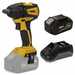 Discount 🔥 Clé à choc 20V VITO à batterie lithium 4Ah Couple max 300 Nm Porte-outils 1/2" Chargeur rapide 😍