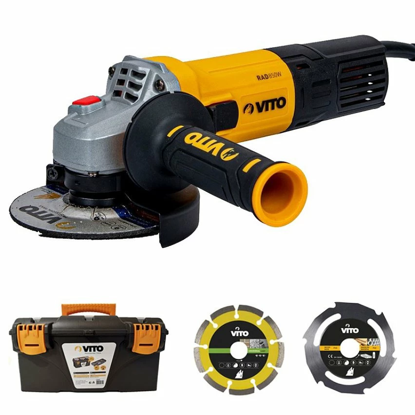 Best deal 🧨 Meuleuse angulaire 850W 115mm VITO + Disque coupe bois et PVC + Disque Diamant laser + Boîte à outils 😉 1 Best deal 🧨 Meuleuse angulaire 850W 115mm VITO + Disque coupe bois et PVC + Disque Diamant laser + Boîte à outils 😉