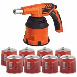 Best Sale 💯 Lampe a souder gaz + 8 Cartouches gaz 190g Allumage piezo Flamme reglable 1200 °C Proweltek 🛒