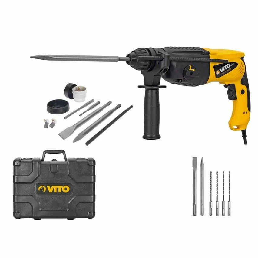 Cheapest ❤️ Vito Marteau perforateur SDS-Plus Marteau burineur 850W 2.75 Joules 5200 Coups/min Mallette Accessoires 👍 1 Cheapest ❤️ Vito Marteau perforateur SDS-Plus Marteau burineur 850W 2.75 Joules 5200 Coups/min Mallette Accessoires 👍
