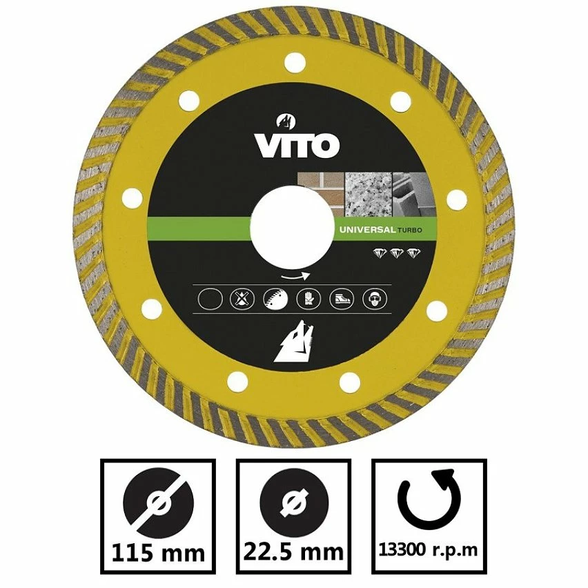 Deals ✔️ Disque diamant 115mm VITO Pierre,Marbre Granit Alesage 22.5mm 13300 tr/min 😀 2 Deals ✔️ Disque diamant 115mm VITO Pierre,Marbre Granit Alesage 22.5mm 13300 tr/min 😀 – Image 2