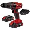 Best Sale ✔️ Einhell perceuse visseuse à percussion sans fil tc-cd 18-2 li-i (2x1.5 ah) (18 v, couple : 40 nm, vissage, perçage, perçage à percussion livré en coffret avec un chargeur et deux batteries 1.5 ah) . 🔥