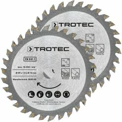 Promo 🌟 TROTEC Set de 2 lames pour scie plongeante TCT Ø 89 mm 🔔
