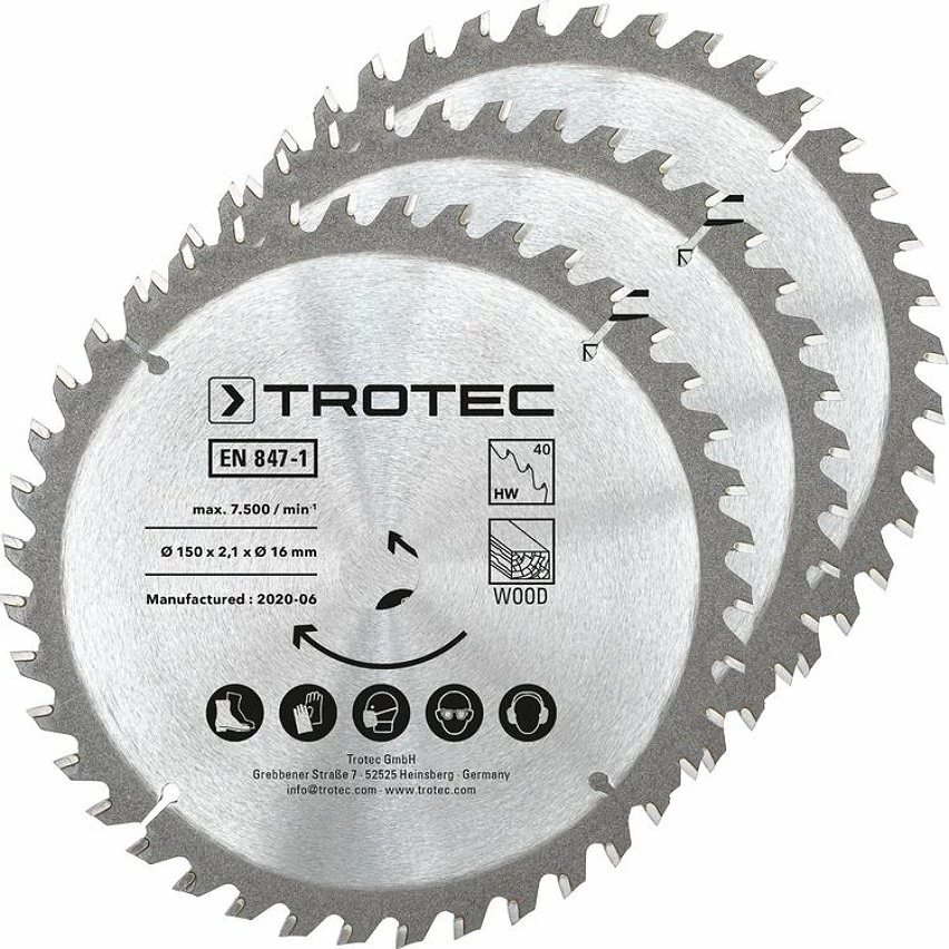Top 10 🛒 TROTEC Lames bois pour scie circulaire Ø 150 mm (40 dents) 3 pces ✔️ 1 Top 10 🛒 TROTEC Lames bois pour scie circulaire Ø 150 mm (40 dents) 3 pces ✔️