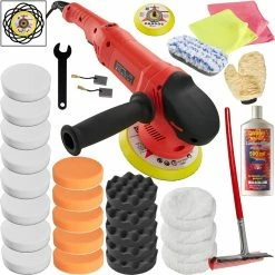 Promo 🛒 Tectake Lustreuse Polisseuse Rectifieuse Excentrique 710W - 29 pièces avec polish ✔️