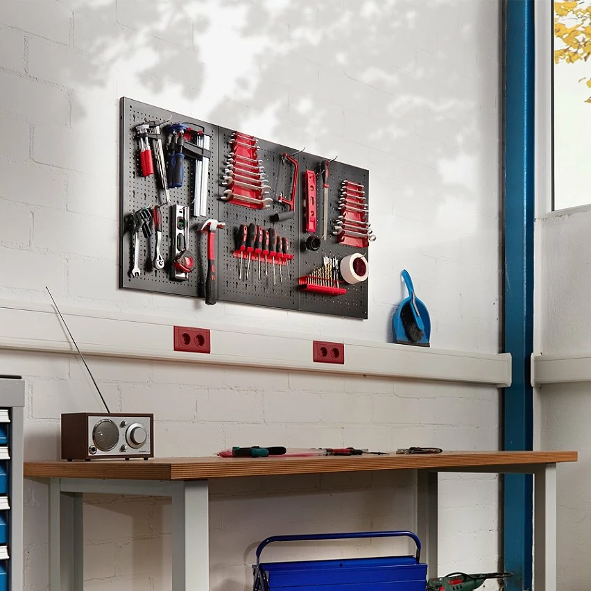 Best reviews of 😉 Tectake Panneaux perforés pour rangerment d'outils avec 25 crochets et supports 120x2x60cm 😉 2 Best reviews of 😉 Tectake Panneaux perforés pour rangerment d'outils avec 25 crochets et supports 120x2x60cm 😉 – Image 2