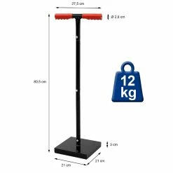 Buy 😉 ECD Germany Pilon de terre et de béton avec poignée en T en caoutchouc 12 kg d'acier 🌟 -Pas Cher Facom Magasin 4064649001930 6