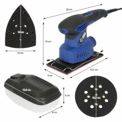 Outlet 🧨 ECD Germany Multi-ponceuse 3en1, 220W, avec collecteur de poussière et 6 x papier de verre ❤️ -Pas Cher Facom Magasin 4064649020535 5